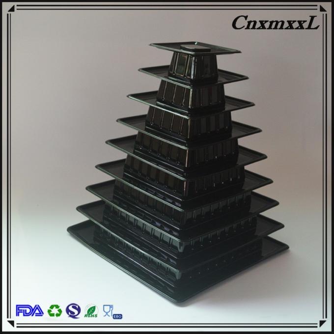 9 Layer Square 41cm Tall Plastic Macaron Packaging Blister Macaron Cone ...