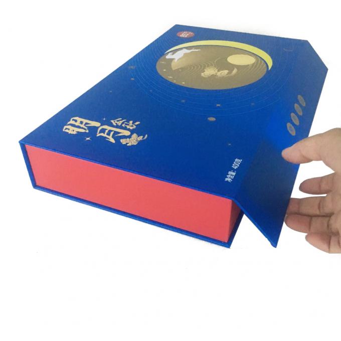 Mooncake Box Insert Magnetic Closure 250gsm Paper Gift Box Packaging Mooncake Box With Insert