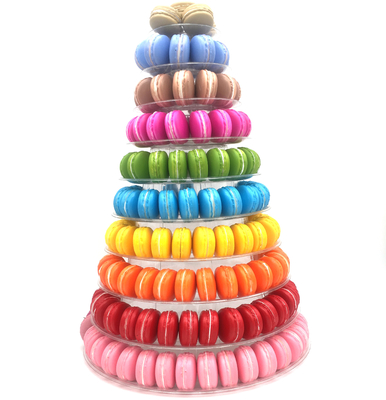 plastic pyramid display case 10 tier macaron tower display tower case with Acrylic base