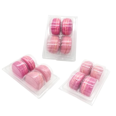 Recyclable Acrylic Plastic Macaron Packaging 4pcs Macaron Clear Box