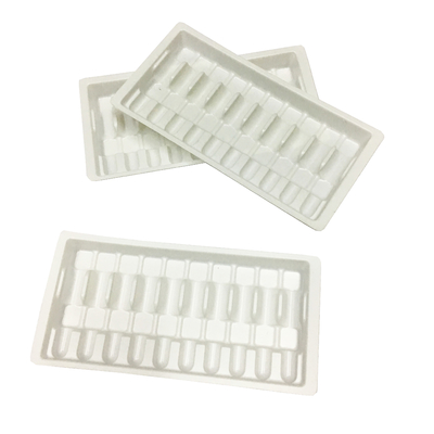 1.8mm White PP 10ml Medical Plastic Blister Packaging Insert Tray For Vial