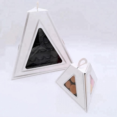 Macaron Box Packaging Triangle Pyramid Shape Small Cake Packaging Box