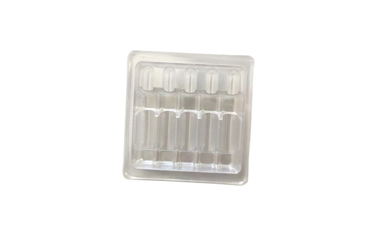 10ml 5pcs Transparent Ampoule PVC Blister Tray Packaging For Water Needle