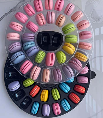 40 Pieces Macaron Packing Box Korean Cookie Baking Clear Snow Crisp Chocolate Frosting Cookie Small Gift Box