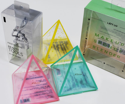 Customized PVC plastic packaging box with logo printing, folding PET gift box, custom-made PP frosted textured transparent color box