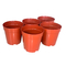 Red Hard PE Coated Round 1 Gallon Nursery Pots With Plastic Tray
