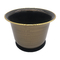 Chinese style  light yellow stoving varnish ceramifinish plant pot with gold edge orchid flower pot