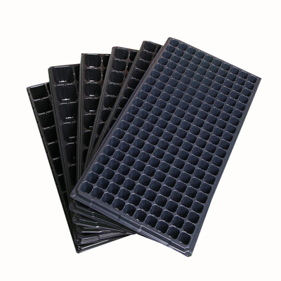 Floor Bough Pot PS PVC Black Plastic Seedling Tray With Dome For Microgreens