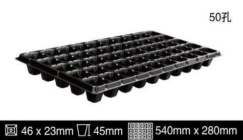 Floor Bough Pot PS PVC Black Plastic Seedling Tray With Dome For Microgreens