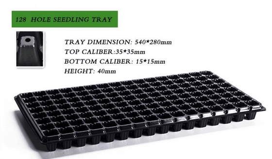 Floor Bough Pot PS PVC Black Plastic Seedling Tray With Dome For Microgreens