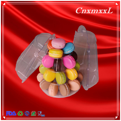 4-layers clear smaller macaron tower with 0.8 mm PVC stand with carrying case