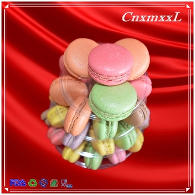 4-layers clear smaller macaron tower with 0.8 mm PVC stand with carrying case