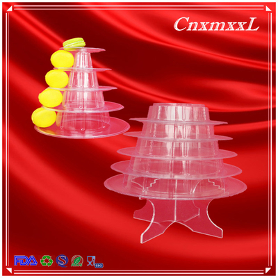 plastic pyramid display case 10 tier macaron tower display tower case with Acrylic base