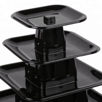 9 Tier Plastic Square Macaron Tower Stand Display For French Takeaway Food Packaging