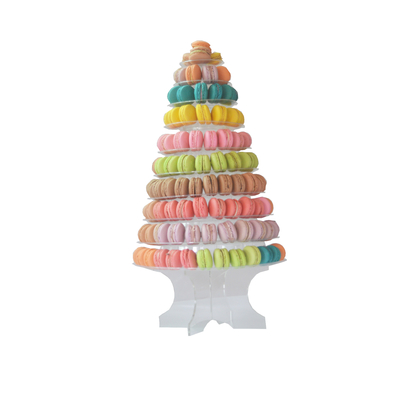 Clear Black 10 Tier Macaron Blister Tower Stand Packaging With Acrylic Best Cake Decoration