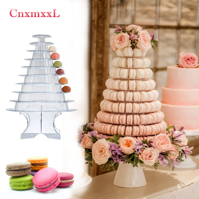 Clear Black 10 Tier Macaron Blister Tower Stand Packaging With Acrylic Best Cake Decoration