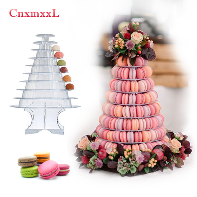 Clear Black 10 Tier Macaron Blister Tower Stand Packaging With Acrylic Best Cake Decoration
