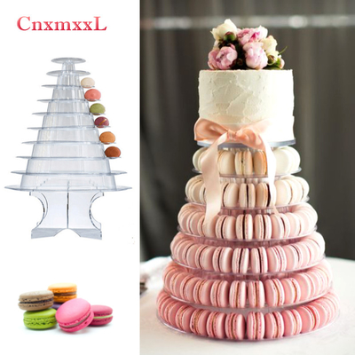 Clear Black 10 Tier Macaron Blister Tower Stand Packaging With Acrylic Best Cake Decoration