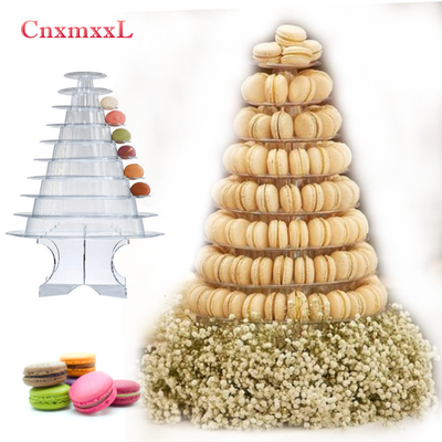 Super WOW 10 Tier Macaron Blister Tower Stand Packaging UV Coating