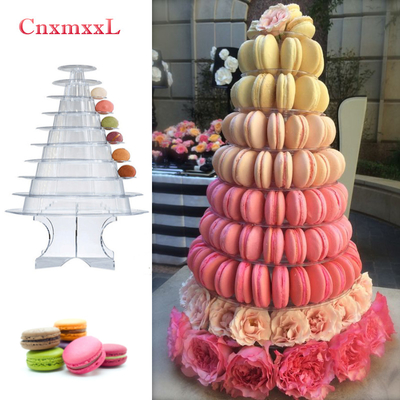 Super  10 Tier Macaron Blister Tower Stand Packaging With Acrylic