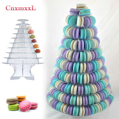 Super  10 Tier Macaron Blister Tower Stand Packaging With Acrylic