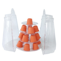 Super  10 Tier Macaron Blister Tower Stand Packaging With Acrylic