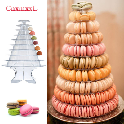 Super WOW 10 Tier Macaron Blister Tower Stand Packaging With Acrylic
