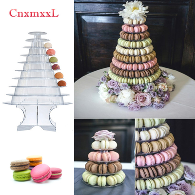 Super WOW 10 Tier Macaron Blister Tower Stand Packaging With Acrylic