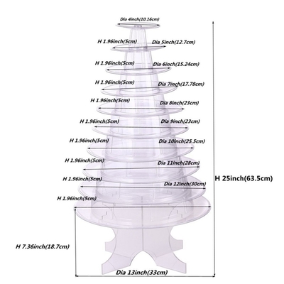 Super WOW 10 Tier Macaron Blister Tower Stand Packaging With Acrylic