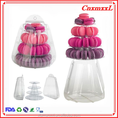 Glossy Lamination 4 Layers Macaroon Tower With 47pcs Macarons Wholesale