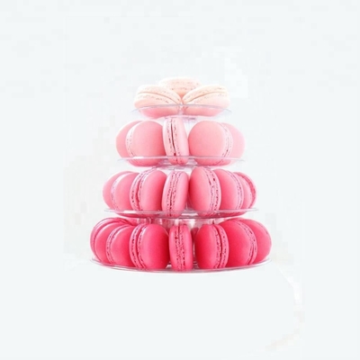 Clear Plastic Macaron Mini Tower Stand 4 Tiers Macaron Tower