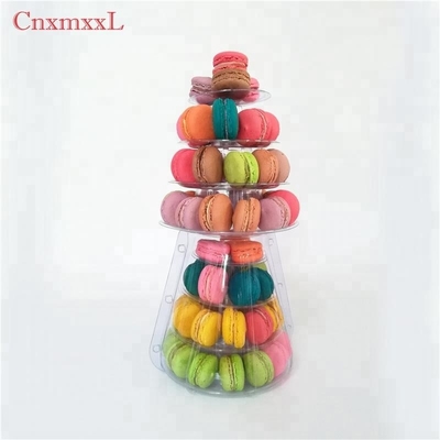 Clear Plastic Macaron Mini Tower Stand 4 Tiers Macaron Tower