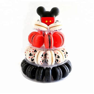 Clear Plastic Macaron Mini Tower Stand 4 Tiers Macaron Tower