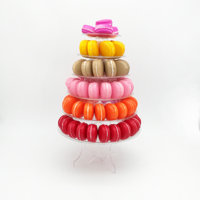 Round Recycled 6 Tier Macaron Tower Stand With Bottom