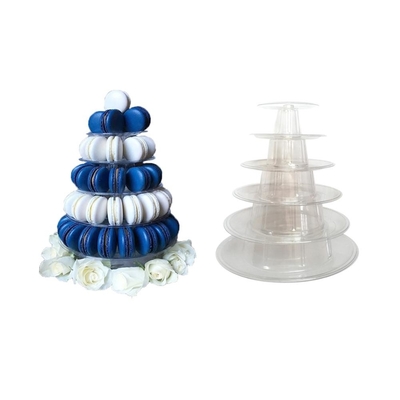 Round Recycled 6 Tier Macaron Tower Stand With Bottom