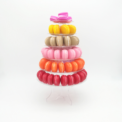 Round Recycled 6 Tier Macaron Tower Stand With Bottom