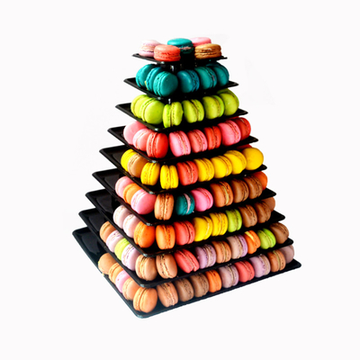 Plastic Macaron Display Stand With 4 Tier Square Macaron Tower