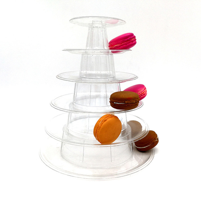 Plastic 6 Tiers Macaron Display Shelf 3-5mm Thickness