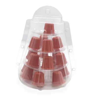 Mini Clear Plastic 4 Tiers Canele Tower Stand For Display Canele / Macaron And Cake Decoration