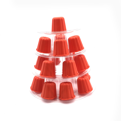 Mini Clear Plastic 4 Tiers Canele Tower Stand For Display Canele / Macaron And Cake Decoration