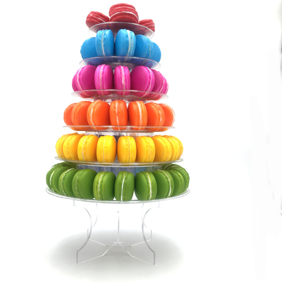 Self Assemble Circle 6 Tier Macaron Tower Macaron Display Tray Acrylic