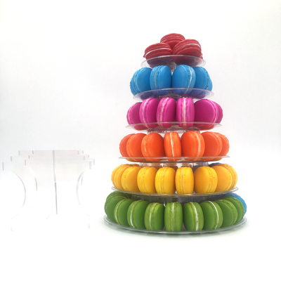 Self Assemble Circle 6 Tier Macaron Tower Macaron Display Tray Acrylic