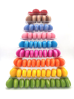 9 Layer Square 41cm Tall Plastic Macaron Packaging Blister Macaron Cone Tower