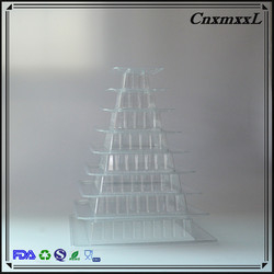 9 Layer Square 41cm Tall Plastic Macaron Packaging Blister Macaron Cone Tower