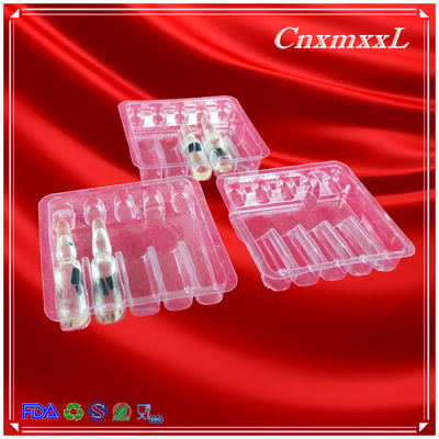 Eco Friendly Transparent PET Ampoule Packaging Tray 10ml Vial Box