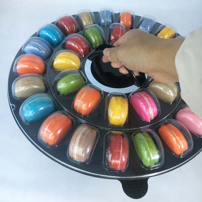 1mm PET Plastic Macaron Blister Packaging 33pcs Macaron Boxes With Window