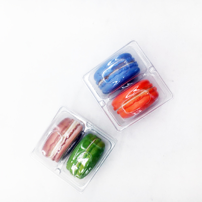 Clear PVC/PET plastic 2 cells macaron pack tray blister packaging