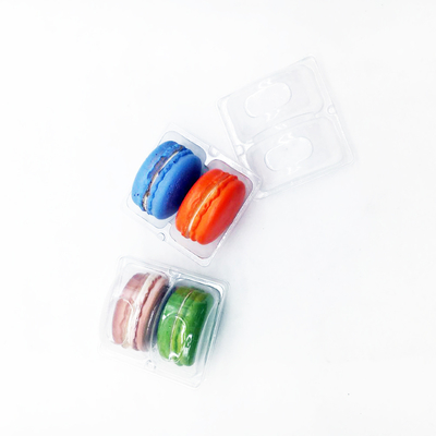 Clear PVC/PET plastic 2 cells macaron pack tray blister packaging