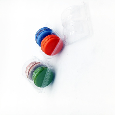 Clear PVC/PET plastic 2 cells macaron pack tray blister packaging