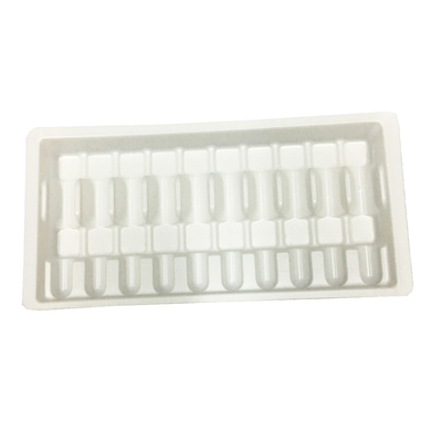 1.8mm White PP 10ml Medical Plastic Blister Packaging Insert Tray For Vial